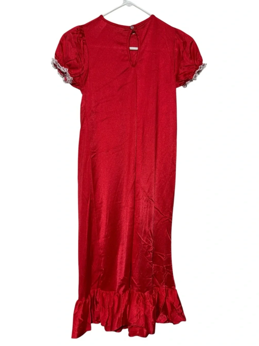 Vintage Red Nightgown Gurls Size 10 Christmas Holiday Victorian Edwardian‎ Retro